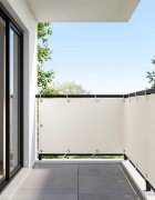 vidaXL Прозорец за балкон 150 x 400 cm Тъкан с PU покритие Бяло
