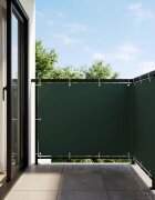 vidaXL Прозорец за балкон 150 x 400 cm Тъкан с PU покритие Тъмнозелено