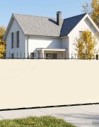 vidaXL Прозорец за балкон 150 x 700 cm Тъкан с PU покритие Кремаво