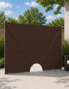 vidaXL Прозорец за балкон 160 x 240 cm Полиестер Нередовен Кафяво