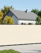 vidaXL Прозорец за балкон 18 x 15 м Тъкан с PU покритие Кремаво