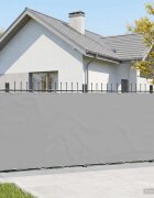 vidaXL Прозорец за балкон 18 x 15 м Тъкан с PU покритие Светлосиво