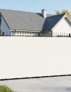 vidaXL Прозорец за балкон 18 x 25 m Тъкан с PU покритие Бяло