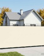 vidaXL Прозорец за балкон 18 x 25 m Тъкан с PU покритие Кремаво