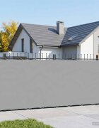 vidaXL Прозорец за балкон 18 x 25 m Тъкан с PU покритие Светлосиво