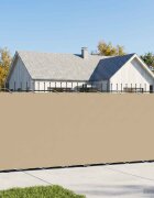 vidaXL Прозорец за балкон 180 x 200 cm Тъкан с PU покритие Бежово