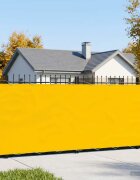 vidaXL Прозорец за балкон 180 x 200 cm Тъкан с PU покритие Жълто
