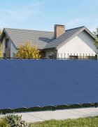 vidaXL Прозорец за балкон 180 x 600 cm Тъкан с PU покритие Синьо
