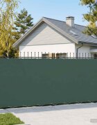 vidaXL Прозорец за балкон 180 x 600 cm Тъкан с PU покритие Тъмнозелено