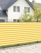 vidaXL Прозорец за балкон 180 x 700 см Тъкан с PU покритие Жълт и бял