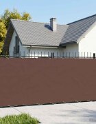 vidaXL Прозорец за балкон 180 x 800 cm Тъкан с PU покритие Кафяво