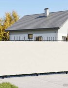vidaXL Прозорец за балкон 200 x 500 cm Тъкан с PU покритие Бяло