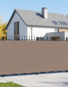 vidaXL Прозорец за балкон 200 x 500 cm Тъкан с PU покритие Таупе