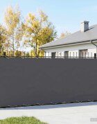 vidaXL Прозорец за балкон 200 x 600 cm Тъкан с PU покритие Антрацит