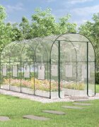 vidaXL Прозрачна оранжерия 160x400x190 см PVC и стомана с прахова боя