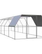 vidaXL Птичарник на открито 3x12x2 м поцинкована стомана