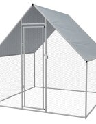 vidaXL Птичарник на открито поцинкована стомана 2x2x192 м