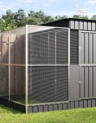 vidaXL Птичарник с удължител сребрист 209x203x216 см стомана