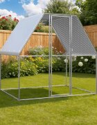 vidaXL Птичарник сребрист и сив 2x2x2 м поцинкована стомана