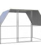 vidaXL Птичарник сребрист и сив 3x2x2 м поцинкована стомана