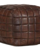 vidaXL Пуф тъмнокафяв 40x40x40 см естествена козя кожа