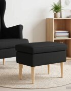 vidaXL Пуф за крака Черно 55 x 35 x 41 см