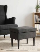 vidaXL Пуф за крака Черно 55 x 35 x 41 см Кадифе