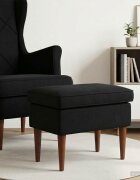 vidaXL Пуф за крака Черно 55 x 35 x 41 см Кадифе