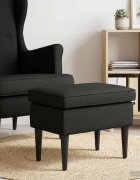 vidaXL Пуф за крака Черно 55 x 35 x 41 см Текстил