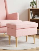 vidaXL Пуф за крака Розово 55 x 35 x 41 см Букле