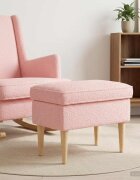 vidaXL Пуф за крака Розово 55 x 35 x 41 см Букле