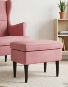 vidaXL Пуф за крака Розово 55 x 35 x 41 см Кадифе