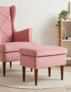vidaXL Пуф за крака Розово 55 x 35 x 41 см Кадифе