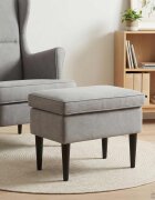 vidaXL Пуф за крака Светлосиво 55 x 35 x 41 см Кадифе