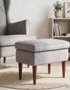 vidaXL Пуф за крака Светлосиво 55 x 35 x 41 см Кадифе