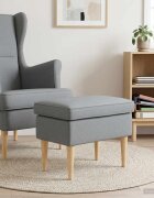 vidaXL Пуф за крака Светлосиво 55 x 35 x 41 см Полиестер