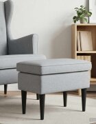 vidaXL Пуф за крака Светлосиво 55 x 35 x 41 см Текстил