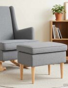 vidaXL Пуф за крака Светлосиво 55 x 35 x 41 см Текстил