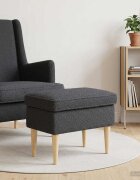 vidaXL Пуф за крака Тъмносиво 55 x 35 x 41 см Букле
