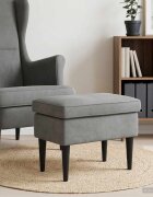 vidaXL Пуф за крака Тъмносиво 55 x 35 x 41 см Кадифе