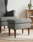 vidaXL Пуф за крака Тъмносиво 55 x 35 x 41 см Кадифе