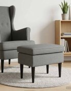 vidaXL Пуф за крака Тъмносиво 55 x 35 x 41 см Текстил
