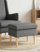 vidaXL Пуф за крака Тъмносиво 55 x 35 x 41 см Текстил