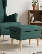 vidaXL Пуф за крака Тъмнозелено 55 x 35 x 41 см