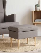 vidaXL Пуф за крака Таупе 55 x 35 x 41 см