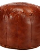 vidaXL Пуф жълтокафяв 40x35 см естествена козя кожа