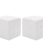 vidaXL Пуфове 2 бр бели 30x30x30 см изкуствена кожа