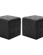 vidaXL Пуфове 2 бр черни 30x30x30 см изкуствена кожа