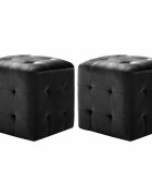vidaXL Пуфове 2 бр черни 30x30x30 см кадифен текстил