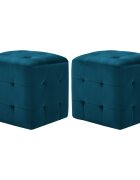 vidaXL Пуфове 2 бр сини 30x30x30 см кадифен текстил